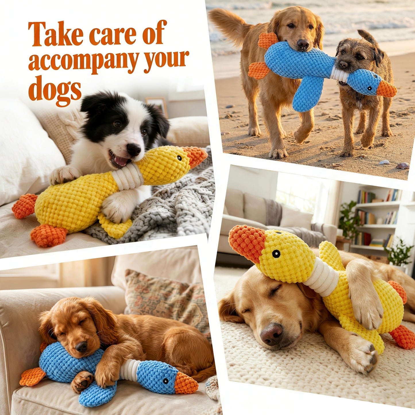 Squeaky Plush Dog Toys for Small Medium Large Dogs - Crinkle Stuffed Animal Chew Toy for Puppies, Shark & Platypus Design, Interactive Teething Toy for Aggressive Chewers, Fun Pet Gift