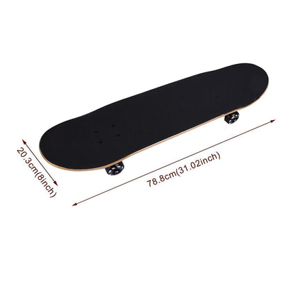 Graphic Skateboard 31 Inch 7-Ply Maple Deck ABEC-7 Bearings, Lightning Skull Monster