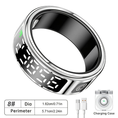 Stainless Steel Smart Ring | Fitness Monitor USB Charging Gift