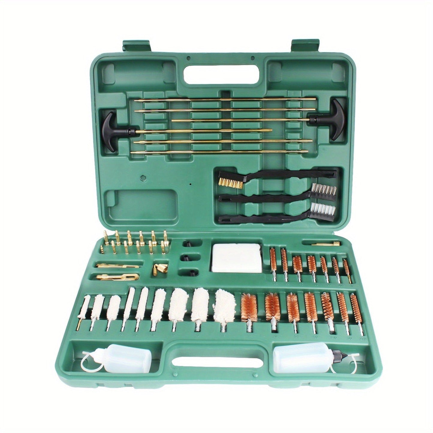 Gun Cleaning Kit 163pcs Universal Rifle Pistol Shotgun Muzzleloader Cleaning Set for Any Caliber with Carrying Case Plastic Cleaning Rods Brushes Patches Jags Complete Firearm Maintenance Kit