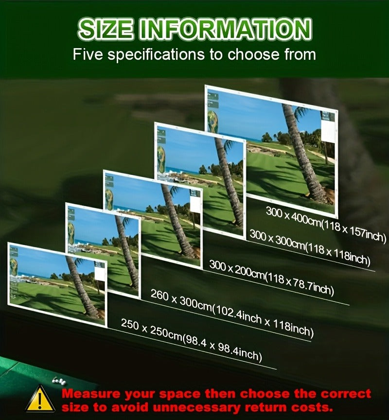 Golf Impact Screen 4K UHD – Ultra-Quiet 3D Golf Simulator Projector Screen, Wear-Resistant, Indoor Golf Training, 3 Sizes