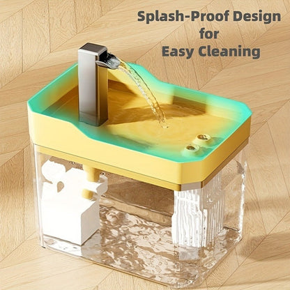 Pet Water Fountain Automatic 4-Stage Filtration – Ultra-Quiet USB Powered Circulating Fresh Water Dispenser with Visible Water Level Window, No Battery Needed, for Cats & Dogs | Home & Travel