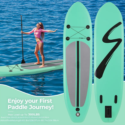 Stand Up Paddle Board 10ft/11ft/12ft – 3-Fin SUP with Floating Paddle, Ankle Leash, Pump & Carry Bag | Yoga Touring Fishing All Levels