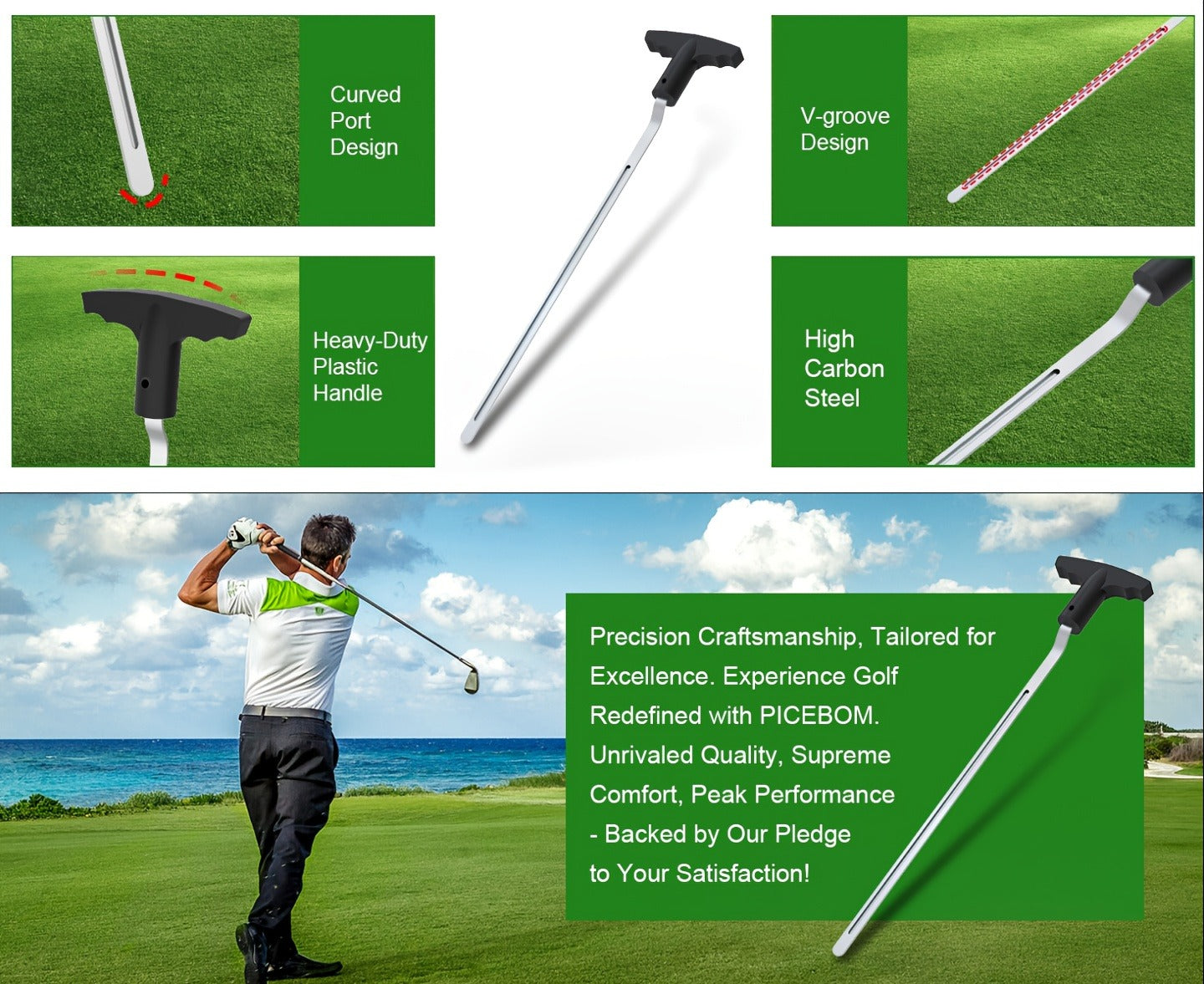 V-Groove Golf Grip Removal Tool High Carbon Steel T-Handle Grip Remover Saver 11 Inch Regripping Tool for Golf Club Shaft Grip Replacement Easy Grip Removal for All Golfers