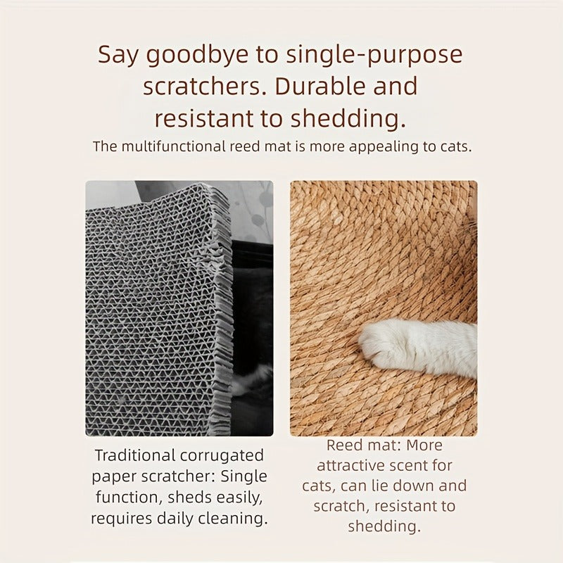 Sisal Sofa Protector Cat Scratch Mat – Universal Anti-Scratch Claw Cover for Cats & Dogs, Furniture Protector Pad for Sofa, Couch & Chair, 13.78" or 15.74" Square