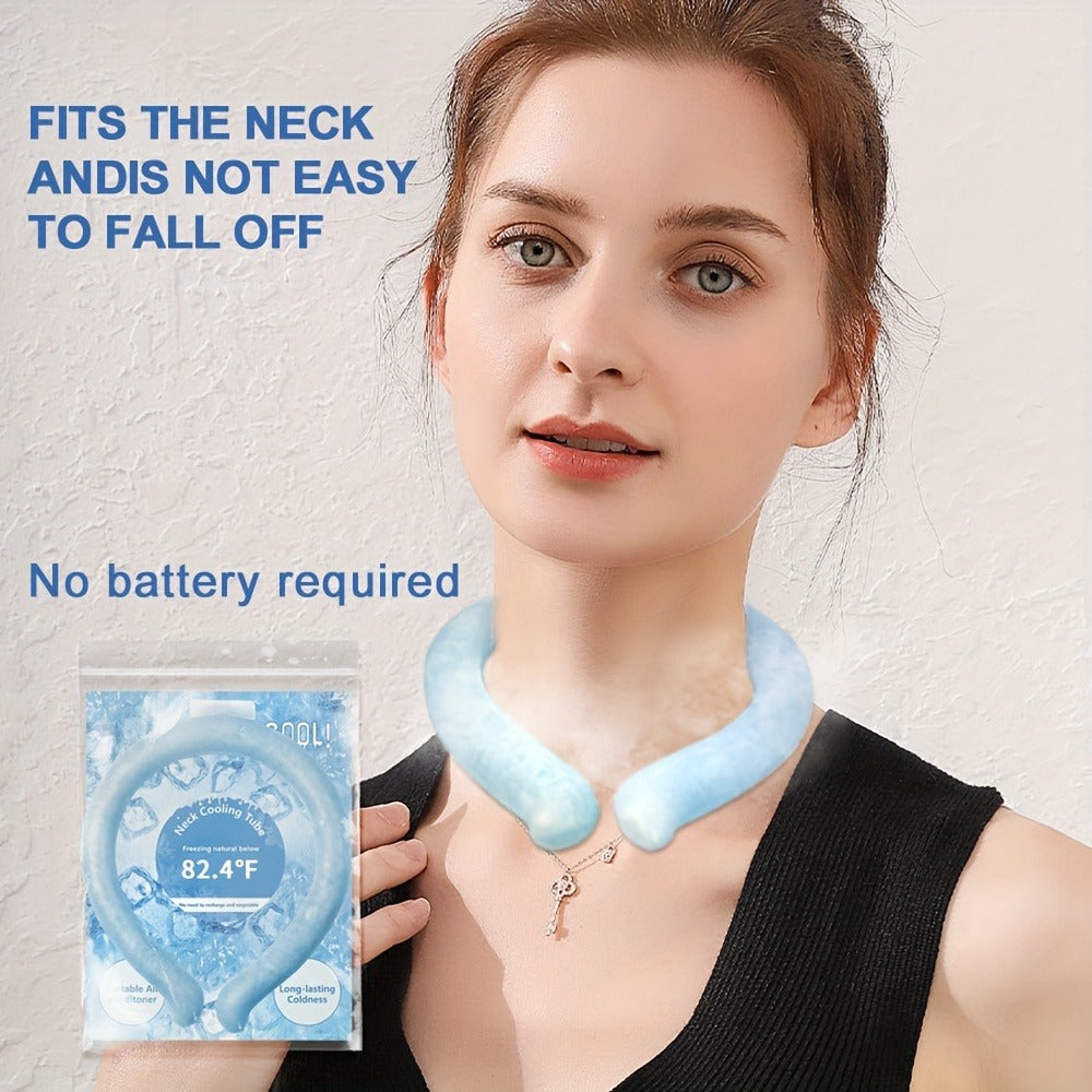 Cooling Neck Ring 3-Pack – Wearable Ice Gel Tube Wrap for Hot Weather, Outdoor Sports, Heat Relief & Hot Flashes, Freezes at 28°C, Hands-Free Summer Cooling for Men & Women