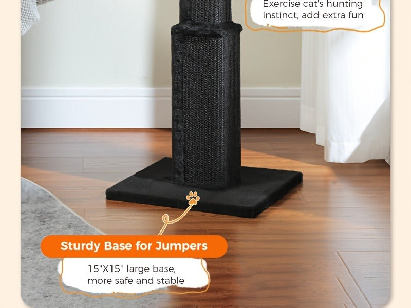 Cat Scratching Post Multi-Tier Sisal Tower for Indoor Cats – 18.9" & 32" Cat Tree with Hanging Ball Toy, Natural Sisal Rope, Sturdy Base – Green, Brown, Gray, Black, Beige Options
