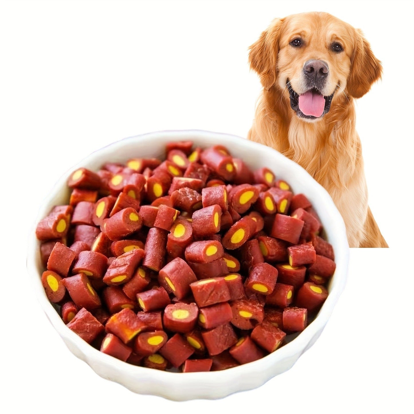 Beef Tendon Dog Chews – Natural Beef Strips Cubes & Diced Beef with Egg Yolk, High Protein Long-Lasting Dental Chews & Training Treats for Puppy Adult Dogs, Healthy Beef Jerky 150g Variety