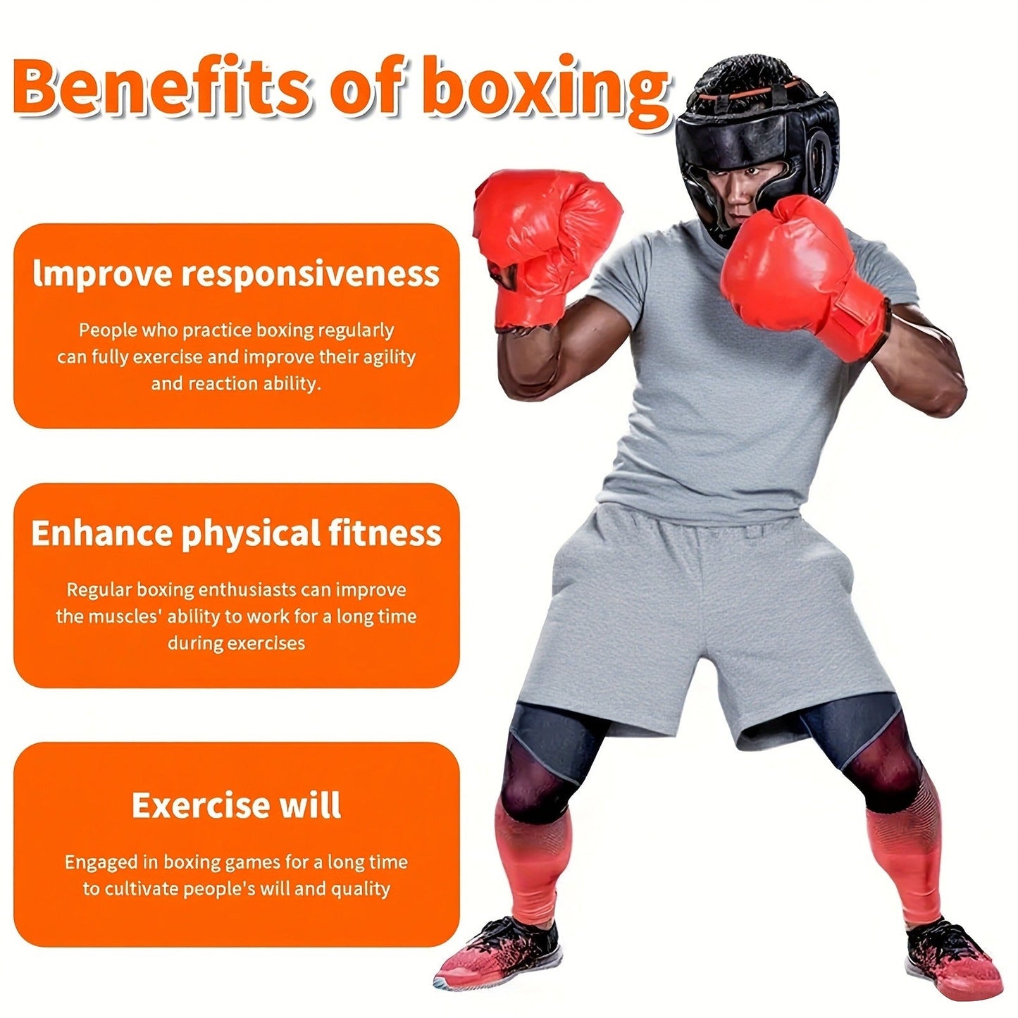 Boxing Reflex Ball with Suction Cup & 2 All-Terrain Bases – Speed Training Punching Ball for Adults & Youth, Adjustable Size