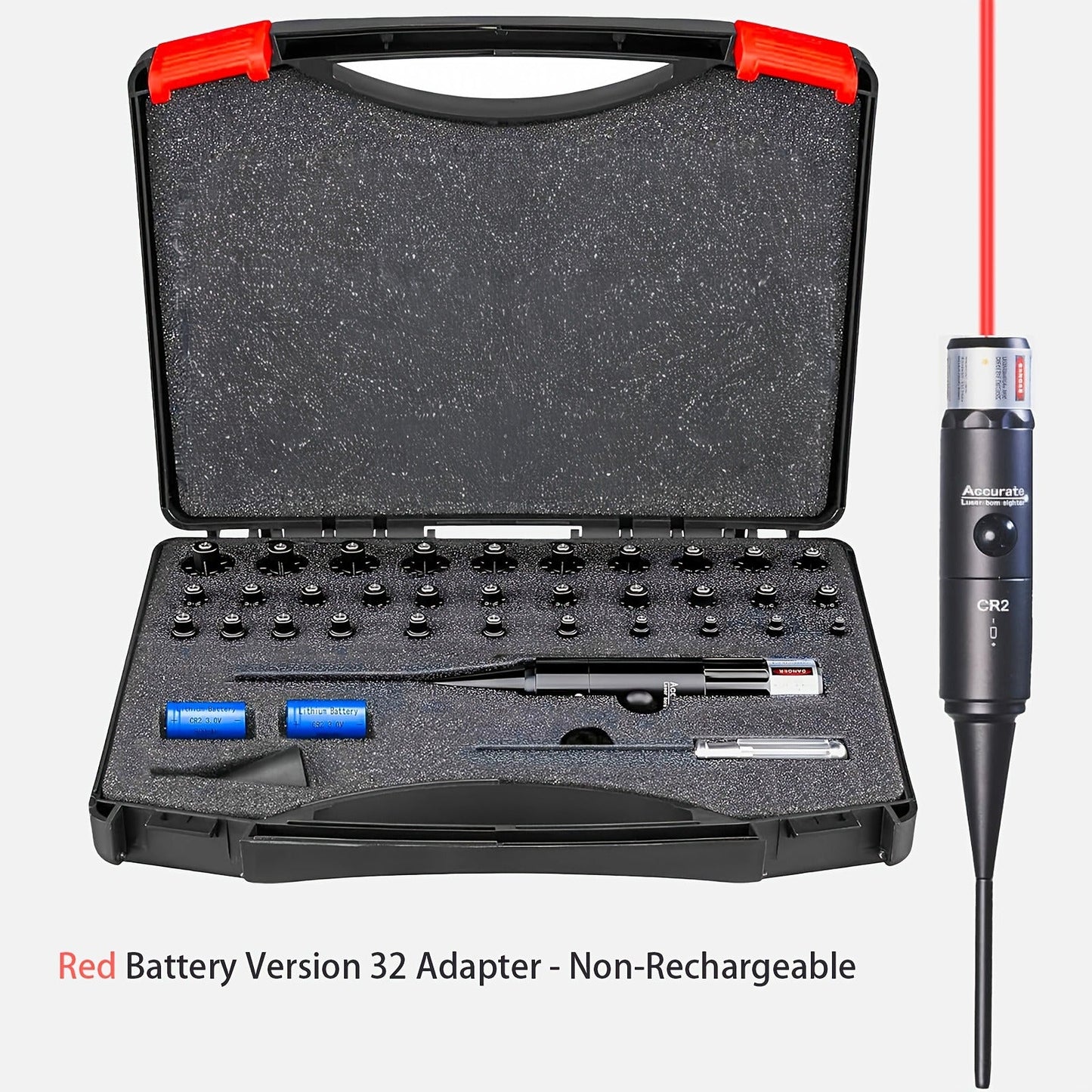 Bore Sight Laser Kit Red & Green Laser Boresighter with 8 & 32 Adapters – Multi-Caliber Universal Bore Sighter for .17 Cal to 12GA Rifle, Pistol & All Guns, Tactical Zeroing Tool