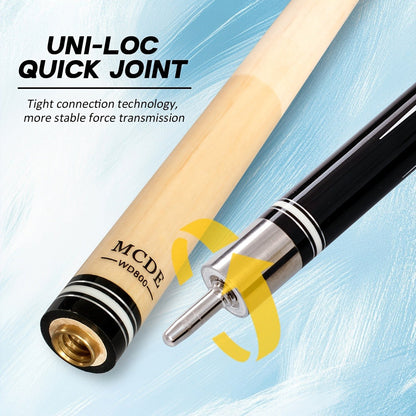 2-Piece Pool Cue 58 Inch – Grade A Canadian Maple, 12.5mm Low Deflection Shaft, Multi-Layer Leather Tip, Irish Linen Wrap – Professional Billiard Stick for Players