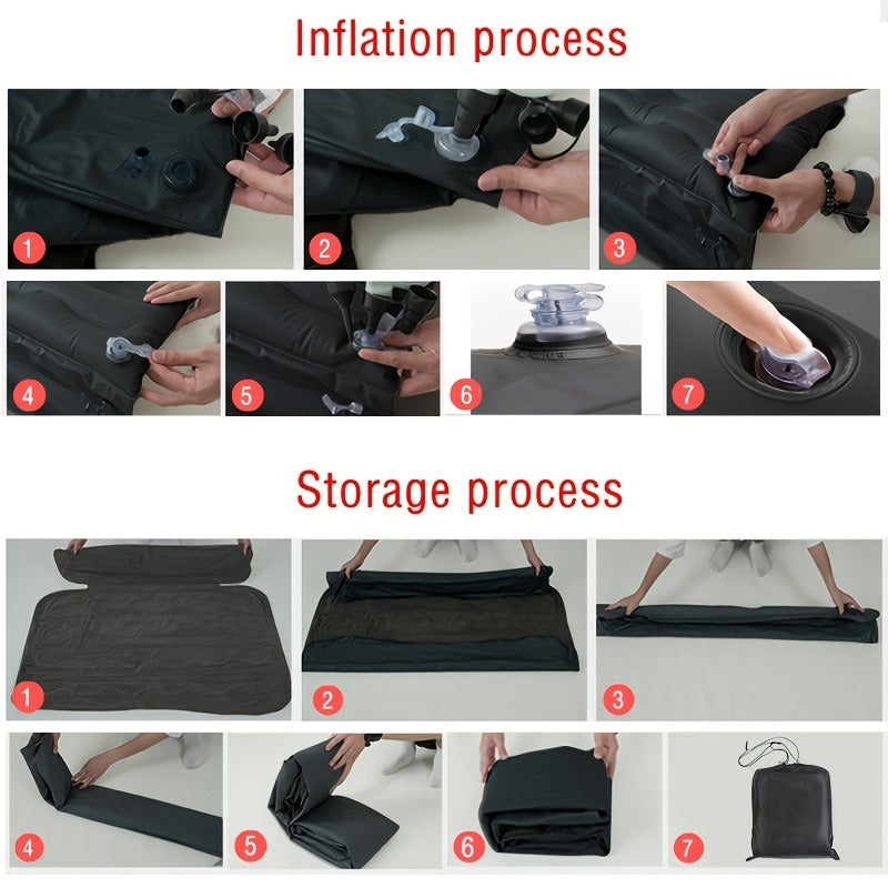 Car Inflatable Mattress SUV Back Seat Sleeping Pad Foldable Portable Travel Air Bed with Electric Pump Storage Bag Repair Kit for Camping Road Trip Outdoor Adventure Fits SUV Sedan MPV