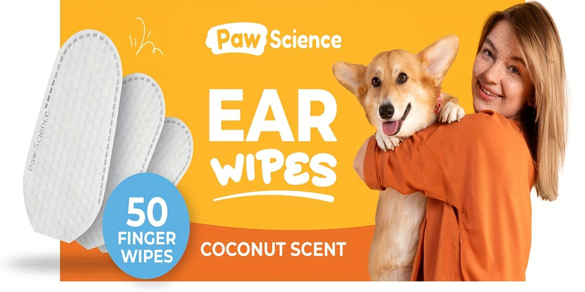 Pet Cleaning Wipes for Dogs & Cats - Ear Wipes Eye Wipes Dental Wipes Teeth Cleaning Kit, Soothing Deodorizing Itch Relief Coconut Scent, Gentle Daily Hygiene Wipes for All Breed Sizes