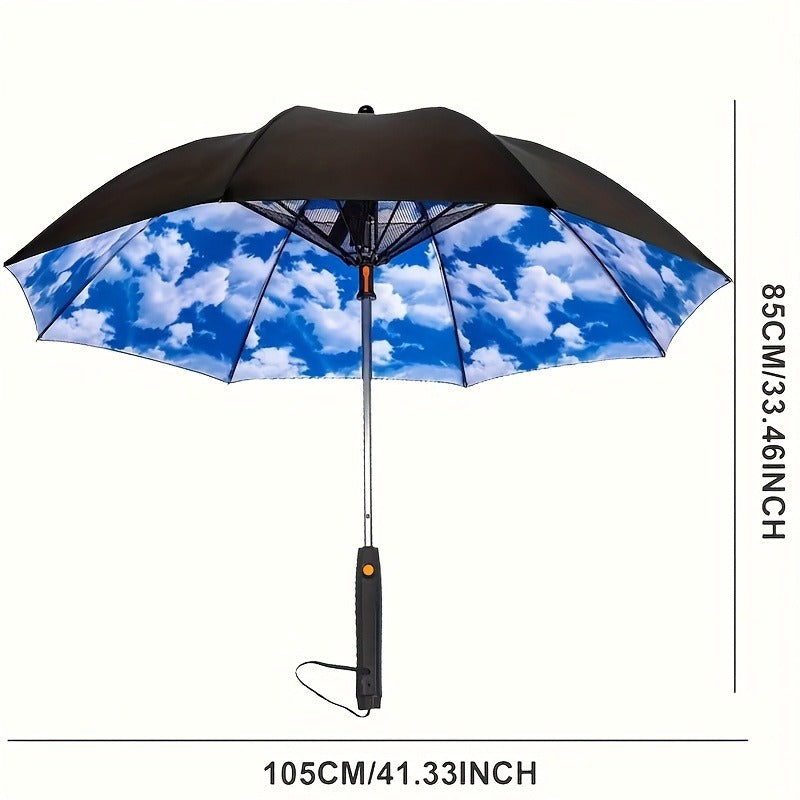 UV Protection Sun & Rain Umbrella with Black Vinyl Coating – 8-Rib Aluminum Frame Windproof Parasol for Outdoor Sun Protection, Sunny & Rainy Days, Includes Matching Water Bottle – Multiple Colors Available