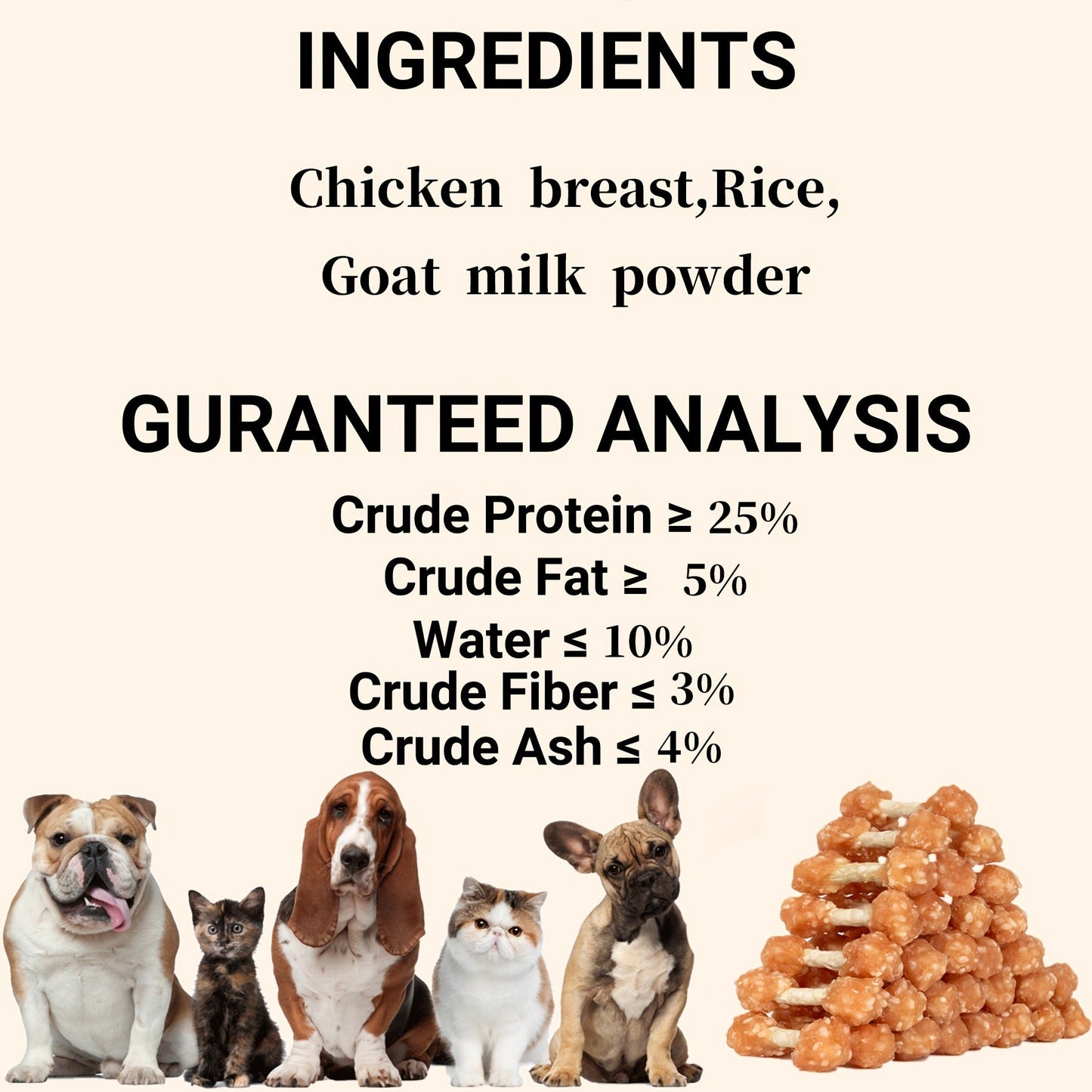 Chicken Dog Training Treats Dumbbell Shape – Natural High Protein Reward Snacks for Small Medium Large Dogs, Rice & Chicken Flavor, Long-Lasting Chew