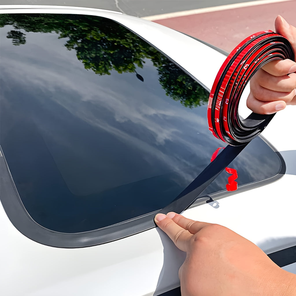 3pcs Premium Rubber Windshield T-Seal Strip, Total 30ft/354inch Windshield Trim Stripping Car Weatherstriping - Noise Reduction, High Quality, Vehicle Weatherproofing | for Car Windshield, Sunroof & Rear Window Sealant, Fits Most Cars