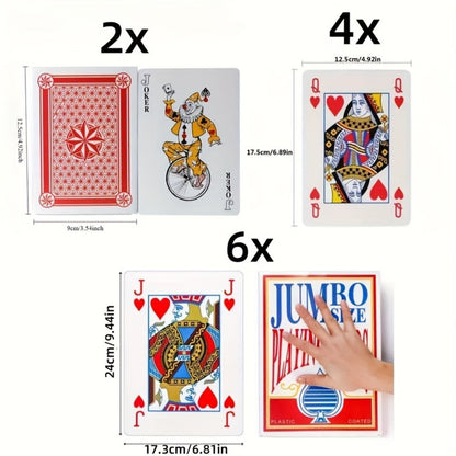 Giant Playing Cards 4x 6x Jumbo Size Poker Cards – Extra Large Card Game Set for Outdoor Party Backyard Fun Family Game Night Kids Adults Gift