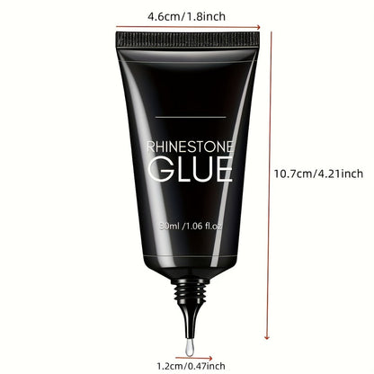 Nail Glue for Rhinestones 2pcs — LED Cured Super Strong Gel Adhesive for 3D Charms, Gems & Bling Nail Art Decorations | Alcohol-Free Transparent Crystal Nail Glue | Professional Nail Art Adhesive