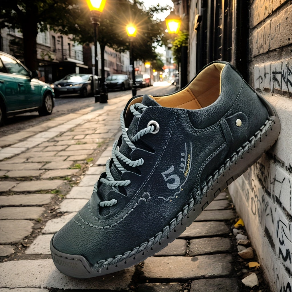 Men's Casual Walking Sneakers - Hand-Stitched Style