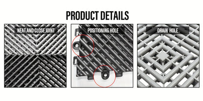 Interlocking Garage Floor Tiles 20-Pack - 16"x16" Drainage Floor Mat, Non-Slip PP Tiles for Garage, Car Wash, Basement & Pool | 41.3 Sq Ft Coverage