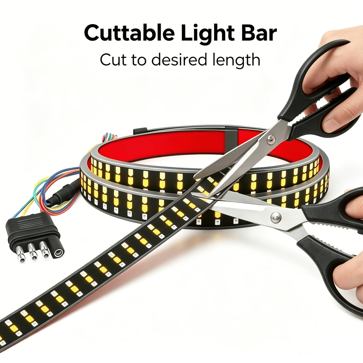 60 Inch LED Rear Parts Light Bar - Flowing LED Decorative Light, 12V, Battery Not Included