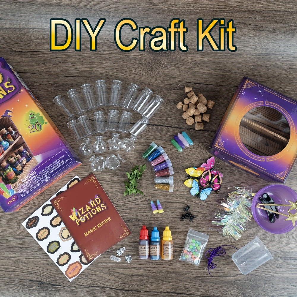 DIY Magic Potion Making Kit for Kids – Wizard Potion Bottles Craft Set Fantasy Arts & Crafts for Girls Boys Ages 6+ Halloween Christmas Birthday Gift Party Activity