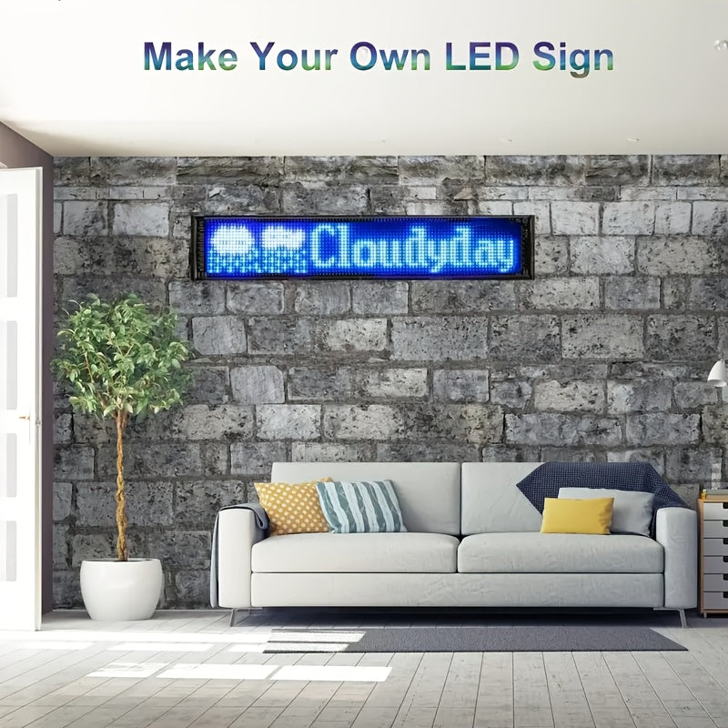 LED Fun Display Compatible for DIY Text/Pictures/Gifs - Devil's Eye Flexible Screen with 5V/36V LED Sign Cable, Car/vehicle Dashboard Display, ized Driving/Riding Companion, Valentine's Gift (DIY Content)
