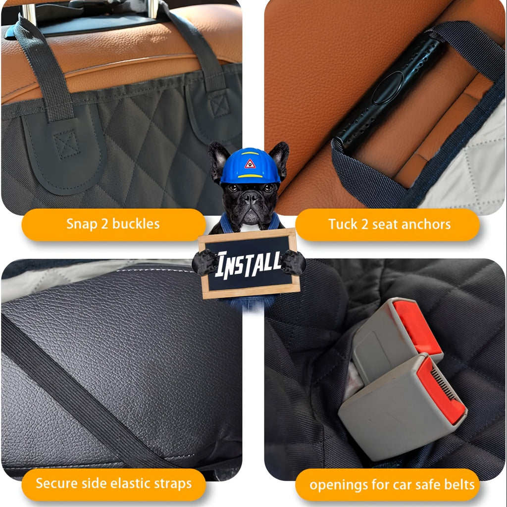 Back Seat Cover, Split Bench for Cars, Trucks, Suvs, Easy Cleanup Car Seat Protector, Compatible for Armrest, Washable, Non-Slip Rear Seat Cover