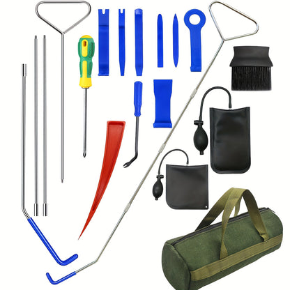 Car Repair Tool Kit, Emergency Tool with Carrying Bag, Portable Car Door Opener Kit, Car Lockout Kit Car Unlooking Kit