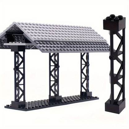 2x2x10 Pillar Support Bricks 20pcs Black – LEGO-Compatible Column Rod Blocks for MOC City Train Girder Military Architecture Builds, Parts 58827 95347, Bulk Brick Accessory for Kids & Adults