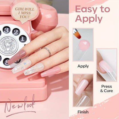 Poly Extension Gel Nail Kit 12 Colors Semi-Permanent Hard Fiber Gel – Easy DIY Nail Extension & Protection, Beginner-Friendly Starter Set for Home & Salon Nail Art