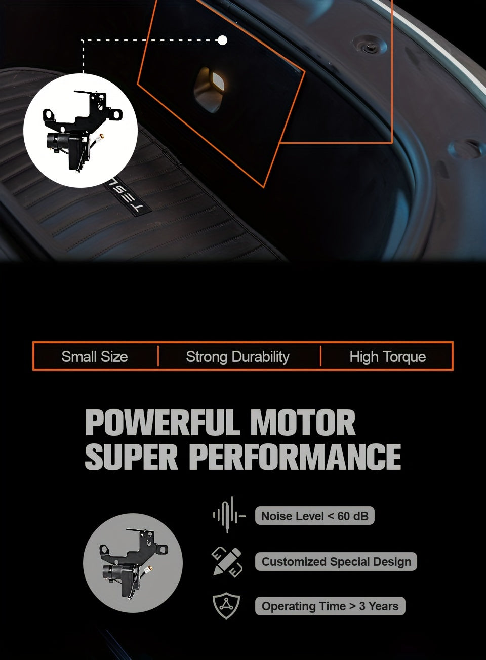 Frunk Electric Suction Soft Closing for Tesla for Model Y Model 3 Model S Model X 2021-2024 Front Trunk Cover Automatic Lock Closer, Power Front Hood Cargo Lid Auto Close Locker Motor for Model Y Model 3 Model S Model X for Tesla Accessories