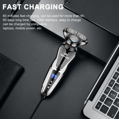 Men's Electric Shaver 3D Floating Head with LED Display - Rechargeable Washable Cordless Rotary Shaver for Home & Travel, Close Smooth Shave, Great Gift for Men, Boyfriend & Valentine's Day, 2-Pack