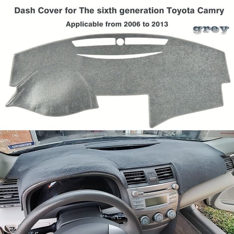 for TOYOTA Camry 2007-2011 Dashboard Cover Mat - Grey Polyester, Anti-UV Sunshade with Non-Slip Base, Fit for Enhanced Interior Protection, Vehicle Accessory|Neutral Grey Shade|Durable Fabric, MAGIKEY