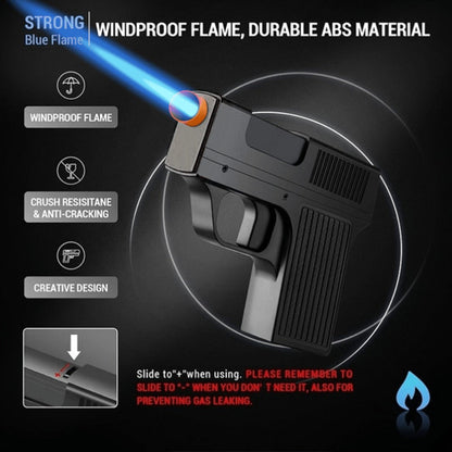 Blue Flame Torch Lighter with Adjustable Flame, Windproof Butane Cigar Lighter for BBQ Outdoor Survival Kitchen, Creative Cigarette Case Lighter with Gift Box Packaging – Men's Gift (Butane Not Included)