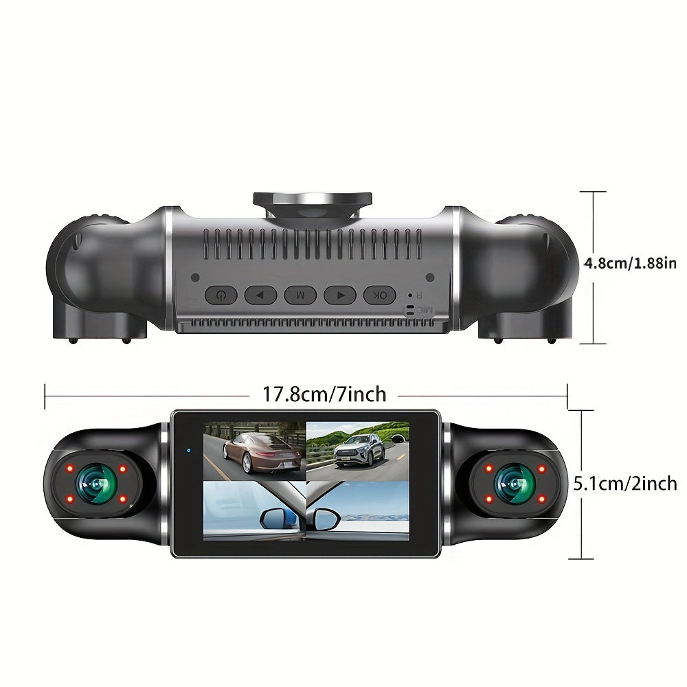 Dash Cam Car Black Box Dashcams for Cars Free 64GB SD Card with WIFI GPS Night Vision G-Sensor Loop Recording Ultra Wide Angle Front, Back, Left, Right 3.0 Inch IPS Screen No Card/ with 32GB Card/ with 64GB Card Dash Camera