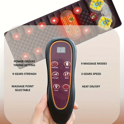 Full Body Heating Massager Set – PU Leather Massage Chair Pad with Neck Massager, Leg Massager, Lumbar Pillow & Headrest, Timer, Non-Slip Base, Full Body Heat Massage for Home & Office Relaxation