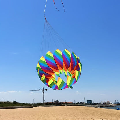 Rotating Lotus Tail Kite 3D Flower Basket Iridescent Kite for Kids Adults Outdoor Beach Park Flying Fun Easy to Fly Birthday Gift Boys Girls