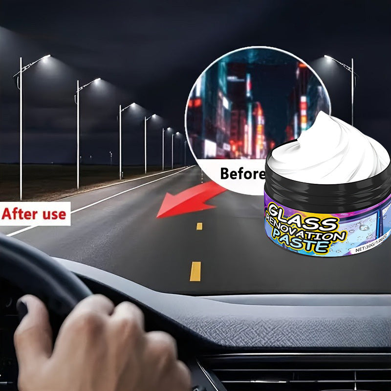 Car Glass Polishing Compound - Suitable for Windshield and Rearview Mirror Renovation, Effectively Removes Fine Scratches to Make the Surface Clearer. Ideal for Repairing Dents on Windows, Beauty Care, Brightening Polish, Forms a Protective Coating.