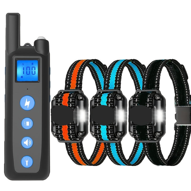 Remote Dog Training Collar 2600ft Rechargeable - Vibration & Sound Modes Adjustable Nylon Strap USB Charging for Small to Large Dogs 1, 2 or 3 Dog Sets