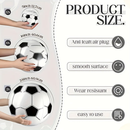 Bulk Inflatable Soccer Balls 16 Inch Colorful Outdoor Footballs Set of 4 8 or 12 for Pool Party Beach Soccer Kids Sports Birthday Field Day Summer Games