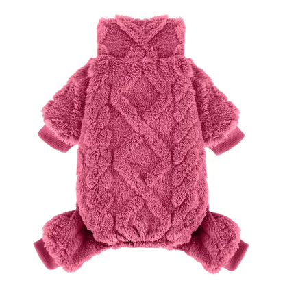 Fleece Dog Sweater Turtleneck Jumpsuit for Small Dogs & Cats 1-15 lbs - Soft Warm Winter Puppy Pajamas Onesie, Machine Washable Open Belly Pet Clothes for Girls, XXS-M, 6 Colors