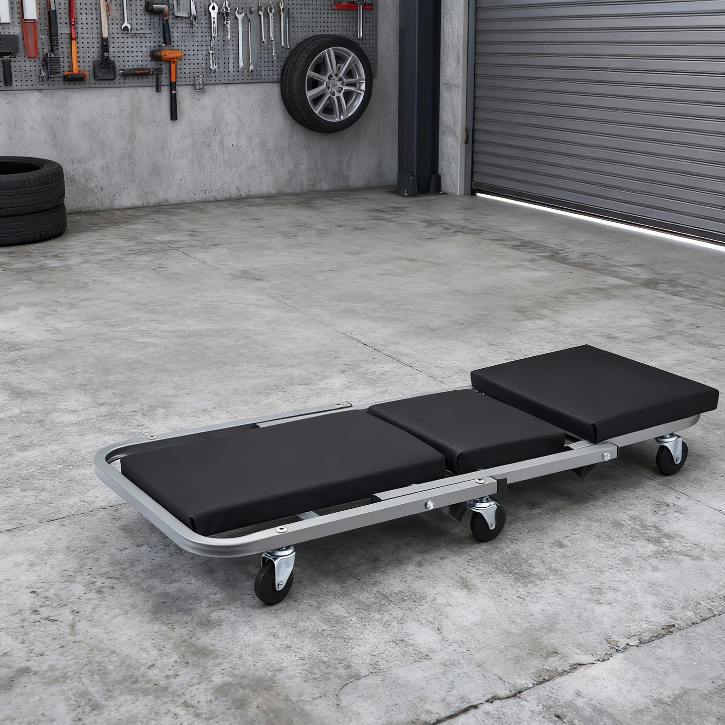 Shaped Wheeled Creeper Stool(Sold Separately), Foldable/Non-Foldable Crawler Mechanic Seat, 300 Lb Load Capacity with 6 2.5-Inch Casters, Great Gift for Men