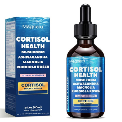 Cortisol Balance Liquid Drops for Stress Relief & Cortisol Belly – KSM-66 Ashwagandha, Magnesium Glycinate & L-Theanine Sublingual Supplement – 99% Absorption – 2 fl oz