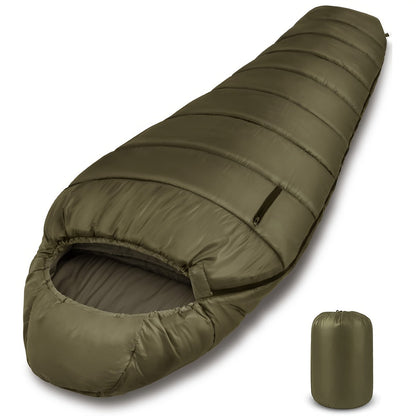 Mummy Sleeping Bag 15°F & 32°F - 3-4 Season Cold Weather Sleeping Bag for Adults, Ripstop Polyester Lining, Anti-Snag Zipper, Warm Washable Camping Sleeping Bag for Hiking, Backpacking & Outdoor
