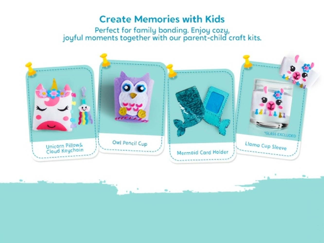 Kids Sewing Kit for Beginners 7 Felt Craft Projects – Pre-Punched Holes Safe Needles Mini Pillow Keychain Card Holder Cup Sleeve, STEM Life Skills Gift for Girls Boys Ages 6 7 8 9 10