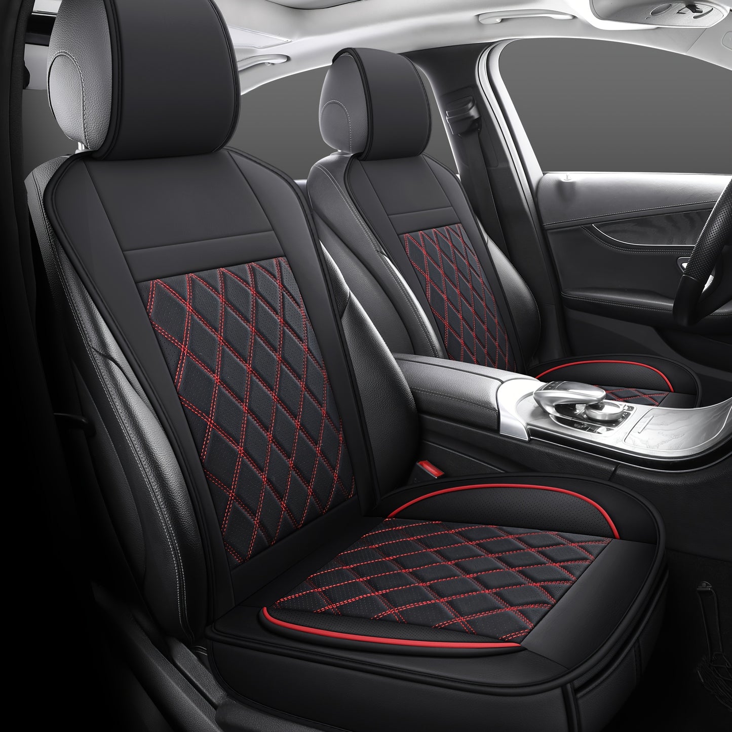 Car Seat Covers Front Pair – Universal Fit Bucket Seat Protector, Anti-Slip Full Surround High-Back Design, 15 Colors, Fits Cars SUVs Trucks