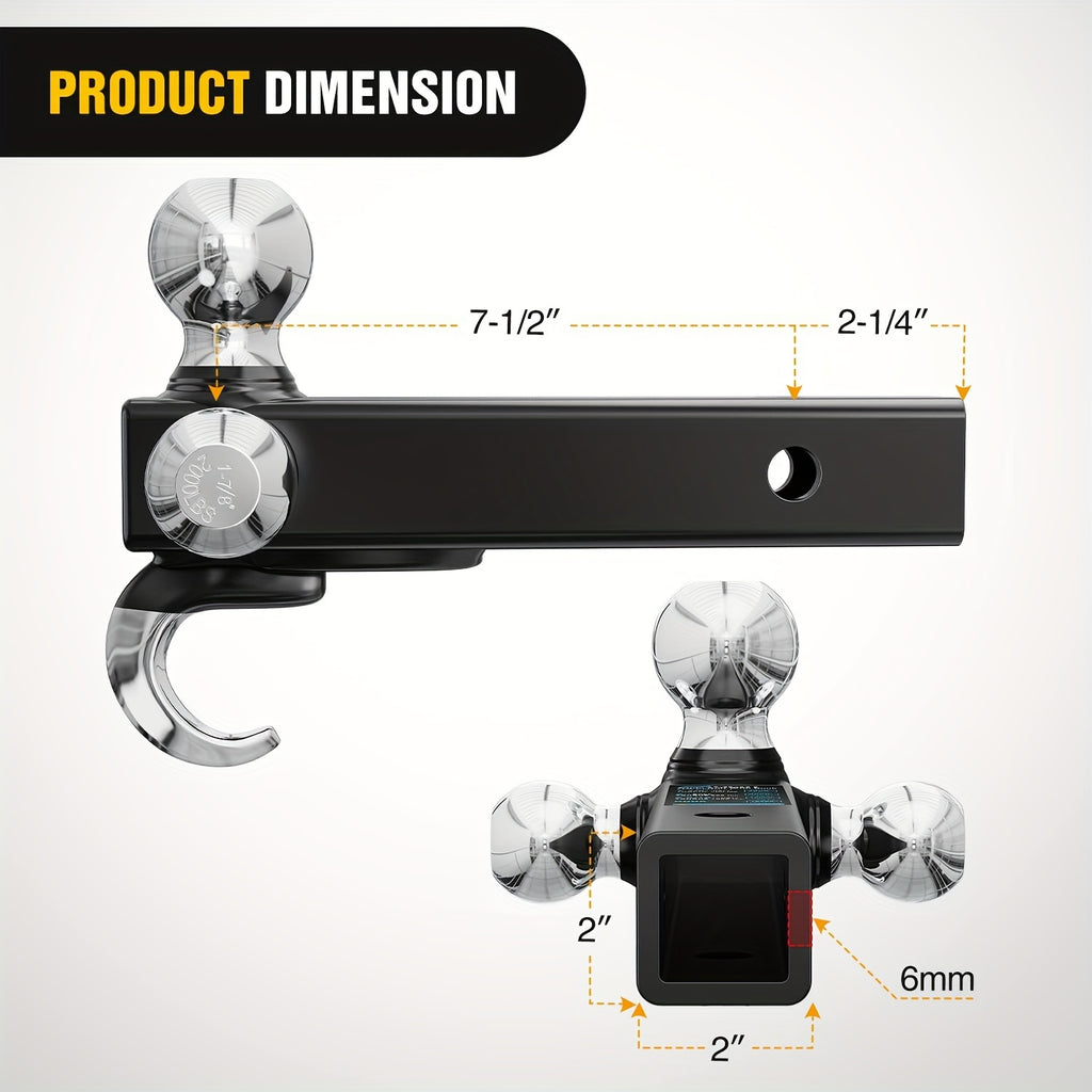 2Inch 45000 LBs Shackle Hitch Receiver Breaking Strength 3/4" D Ring Shackle W/Trailer Hitch Pin Heavy Duty Solid Recovery Towing Kit For Trucks Jeeps Off Road