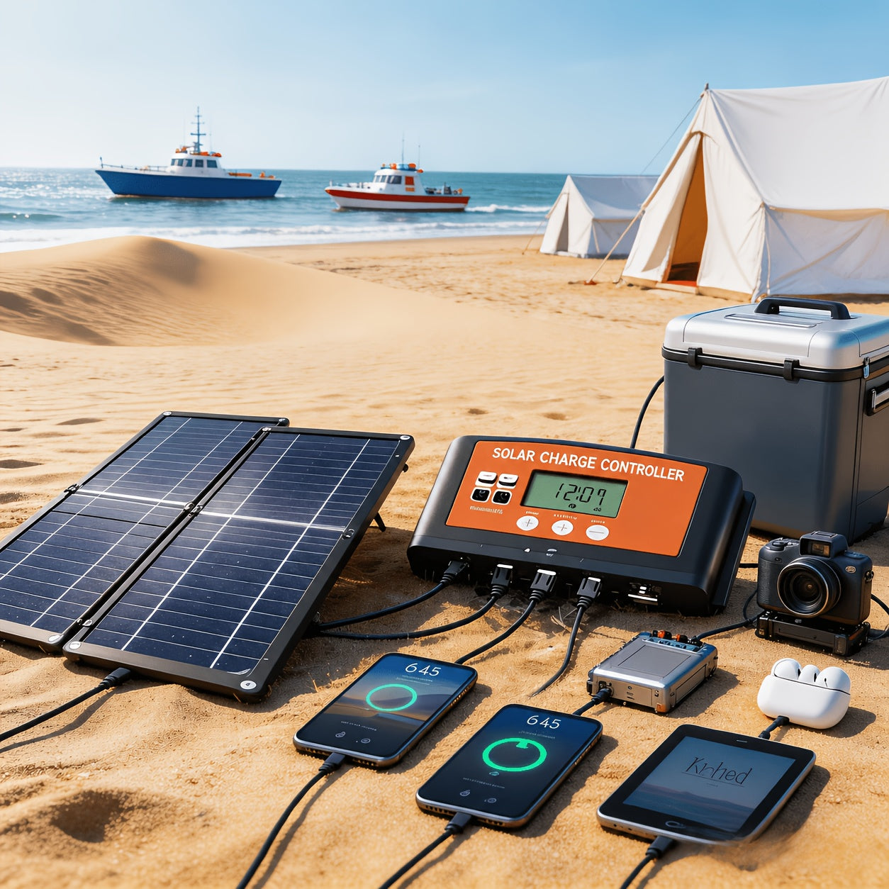 2026 New 18V 100A Solar Panel Kit Monocrystalline High Efficiency Portable Solar Charger with 100A Charge Controller Extension Cable Battery Clamps for RV Camping Outdoor Travel Fishing Emergency Power Supply Phone 12V/24V Off Grid Power System
