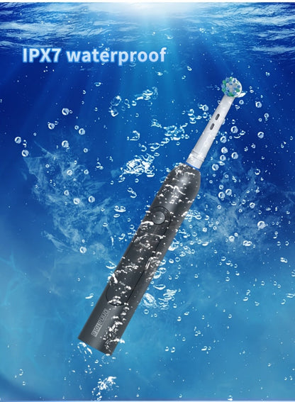 Rotating Electric Toothbrush with 8 Replacement Heads – Wireless Induction Charging, 3 Cleaning Modes, IPX7 Waterproof, Oral Care Gift for Family, Friends & Parents – Blue, Purple, Black